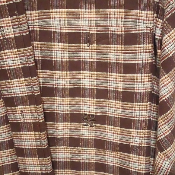 Wrangler Jeans Co. Twenty X Browns Long Sleeve Western Button Down Shirt - Size - Picture 2 of 6